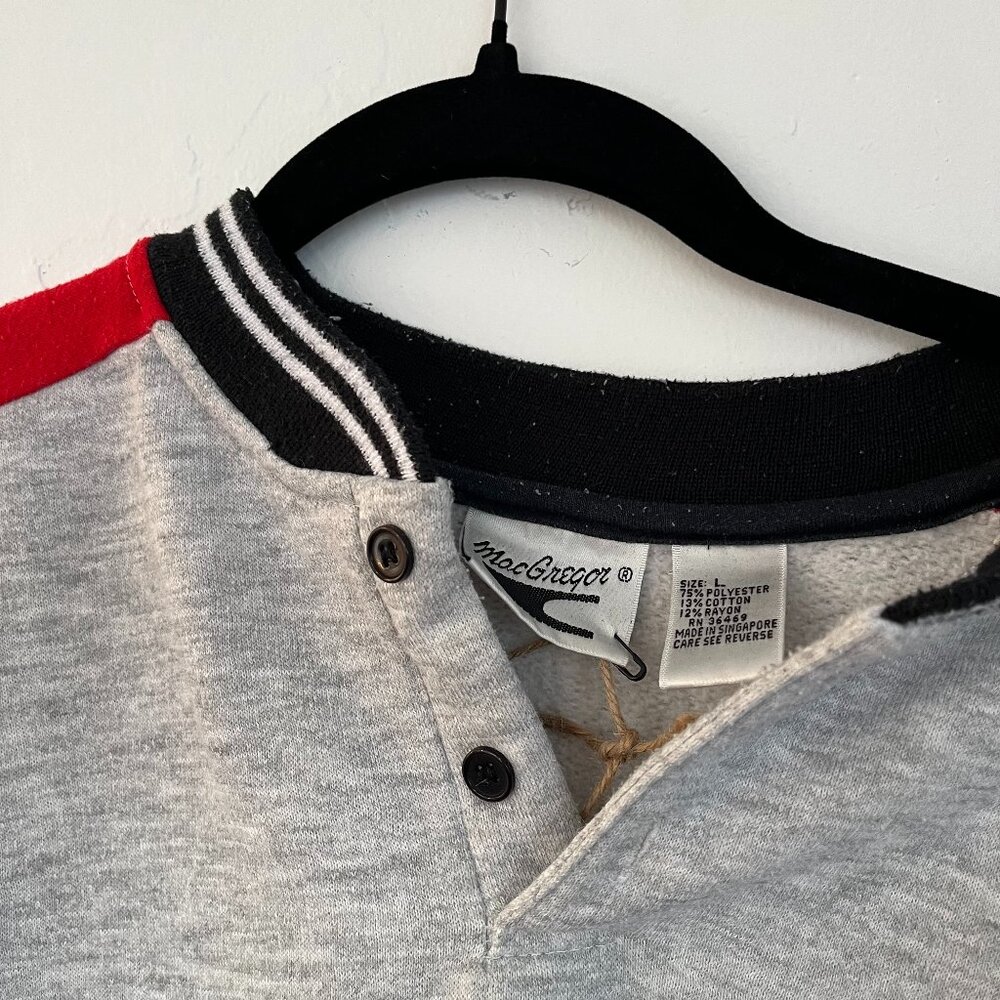 Macgregor Red Black and Grey Vintage Sweatshirt L